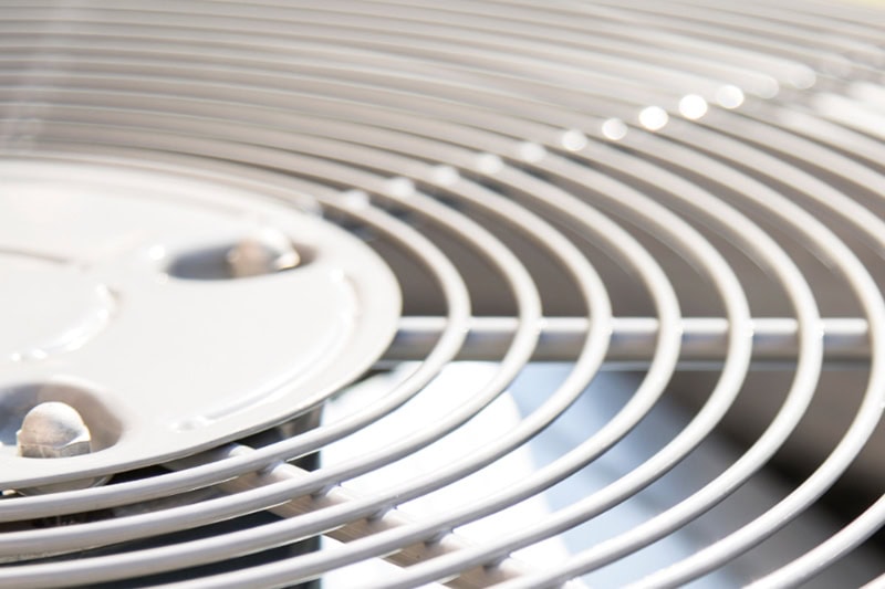 close-up of an air conditioner fan.